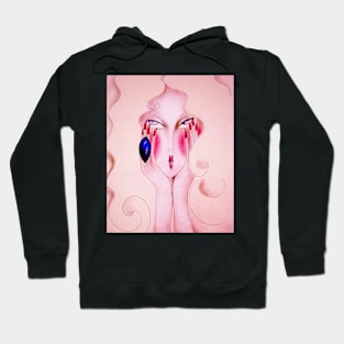 pink seventies fashion girl poster make up and nails Hoodie